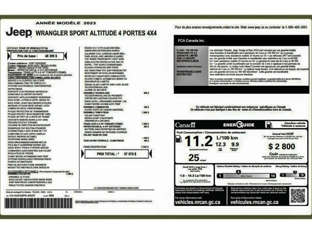2023 Jeep Wrangler Sport Altitude 4 Door 4x4 V6 Image principale