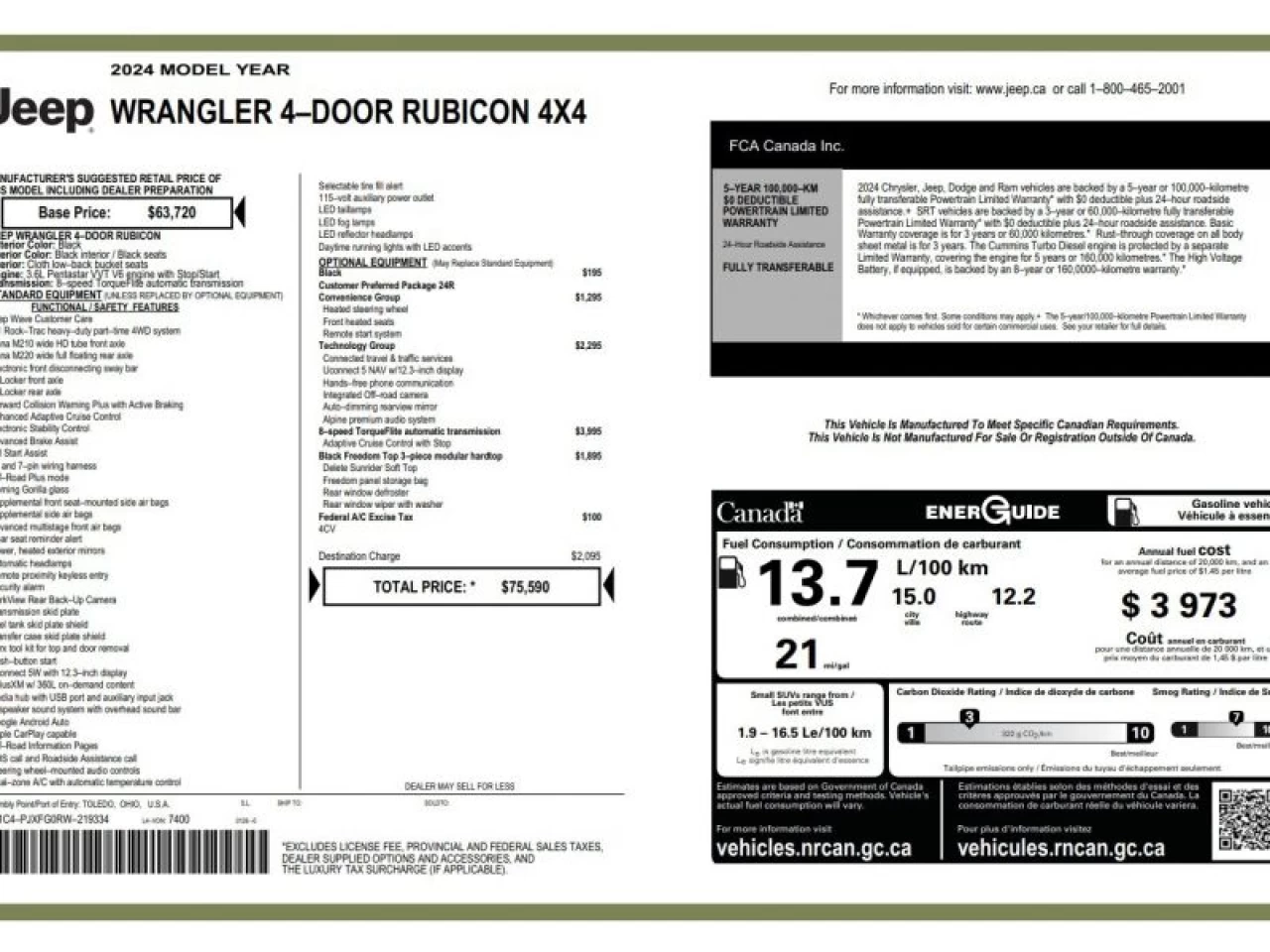 2024 Jeep Wrangler Rubicon 4 Door 4x4 V6 Main Image