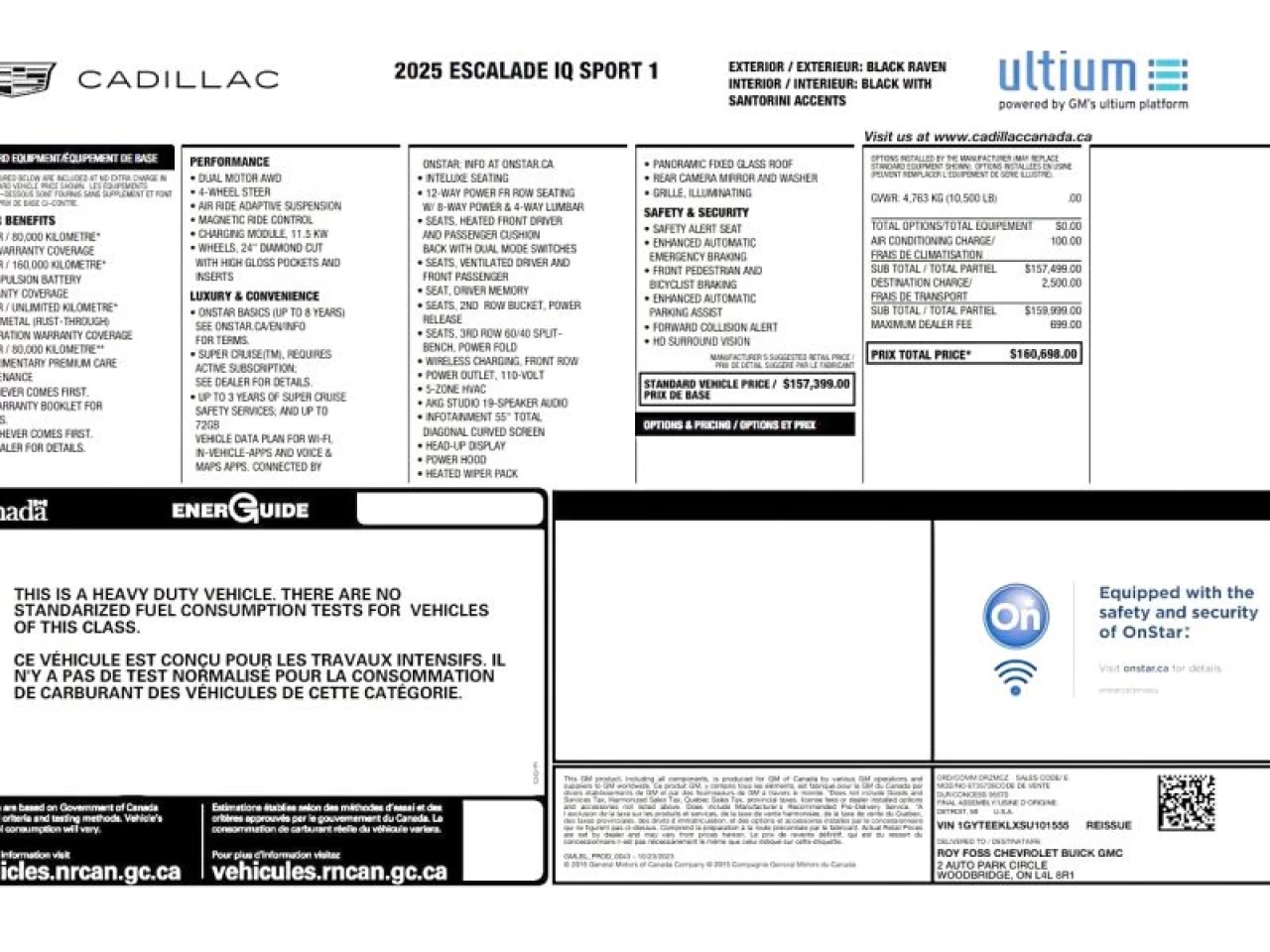 2025 Cadillac Escalade AWD Sport 1 wrap satin valeur 10000$ Main Image